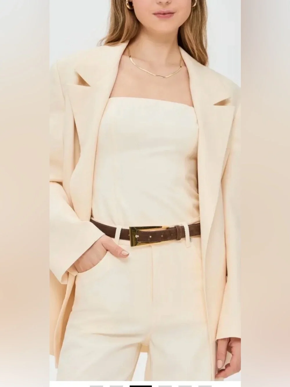 AUREUM Brown Suede Belt with Gold Buckle
